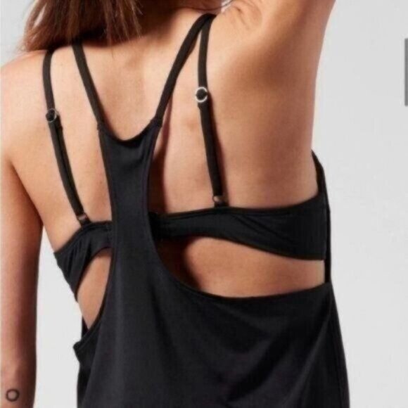 Athleta Seascape Tankini Swim Tank UPF 50+ Black Beach Vacation Pool 34 B/C - Picture 3 of 8